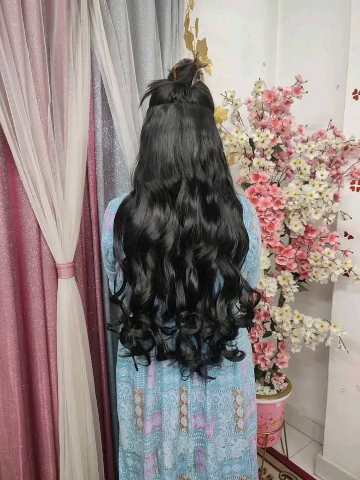 ৩০ ইঞ্চি ৫ ক্লিপ ন্যাচারাল ব্ল্যাক কার্লি হেয়ার